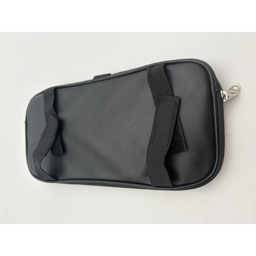 Travel Wallet‎ Organizer Case Black Faux Leather Car Visor Passport Zip Pouch